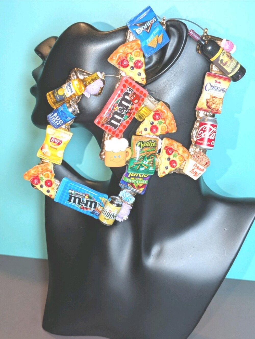 Hand Crafted Multicolor Snack Charm XL Hoop Earrings-Pre-Game From Our Collectio